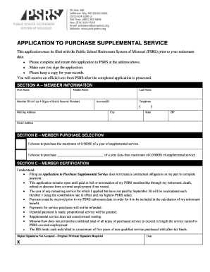 Supplemental Service Purchase Application