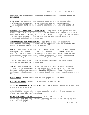 Request for Employment Security Information