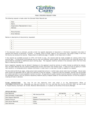 Colorado Public Records Request Form