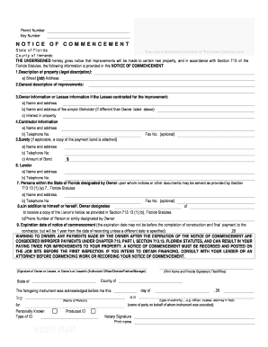 Florida Notice of Commencement