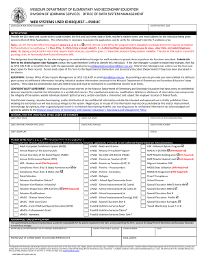 Missouri Web Systems User ID Request Form