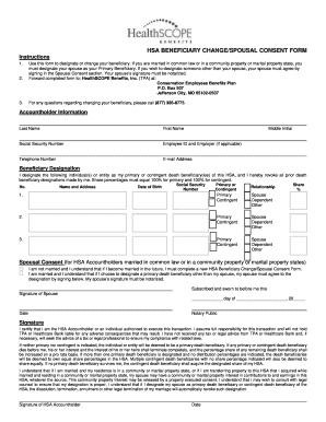 HSA Beneficiary Change Form