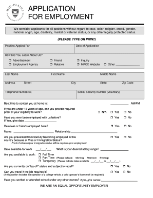 Employment Application Form