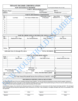 Tenant Income Certification Form