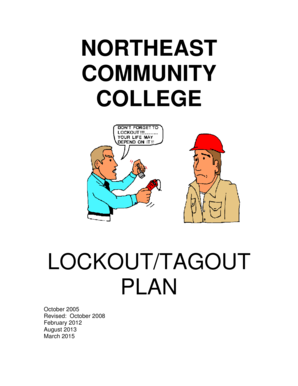 Fillable Online northeast 3-15 Approved Lockout-Tagout Plan - northeast ...