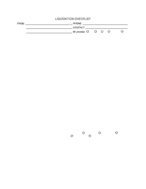 Liquidation Checklist