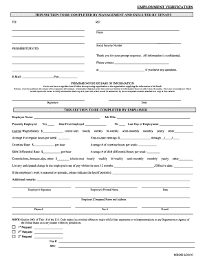 Employment Verification Form