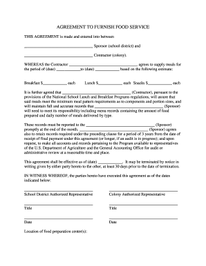 Food Service Agreement