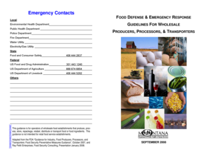 Food Defense Emergency Response Form
