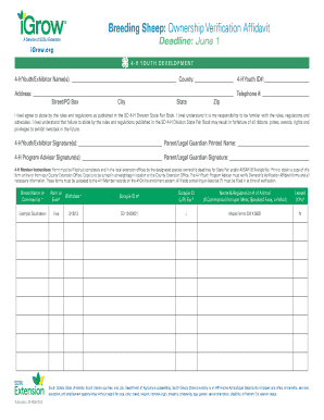 Breeding Sheep Ownership Verification Affidavit