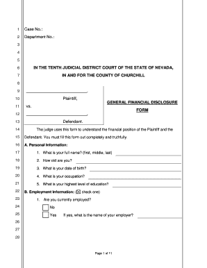 General Financial Disclosure Form