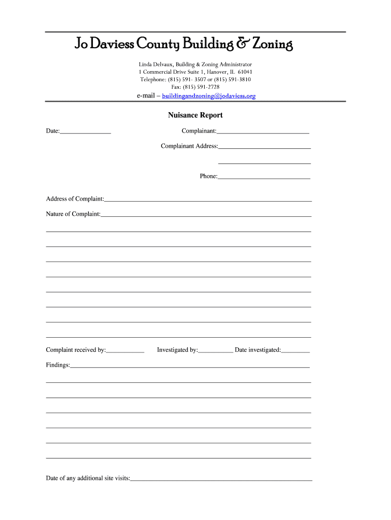 Fillable Online jodaviess Jo Daviess County Building Zoning Fax Email