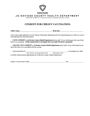 Child Vaccination Consent Form