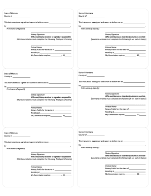 Montana Notary Acknowledgment Form