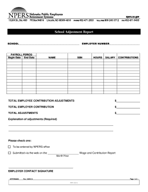 School Payroll Adjustment Report