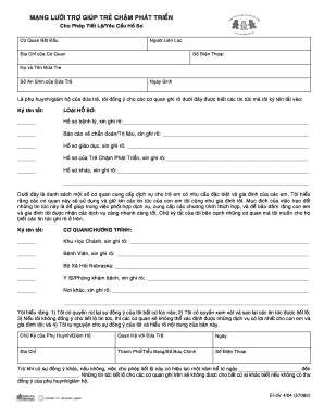 Vietnamese Child Development Information Release Form