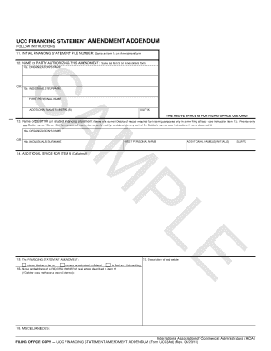 UCC Financing Statement Amendment Addendum