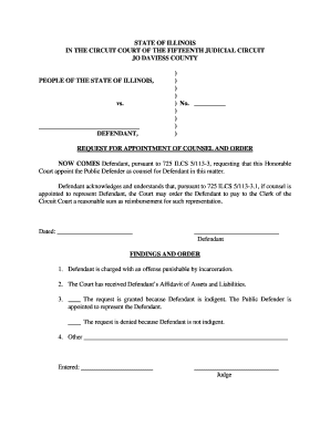 Illinois Request for Appointment of Counsel