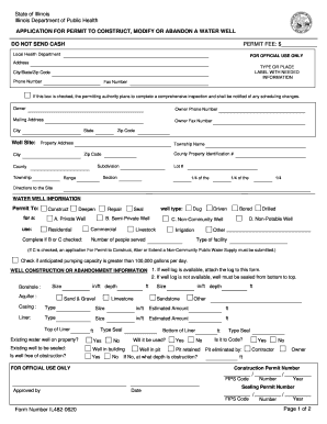 Illinois Water Well Construction Permit Application