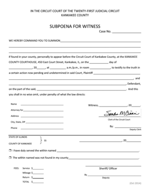 Subpoena for Witness