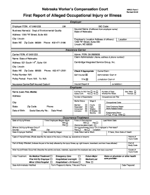 Nebraska Worker’s Compensation First Report