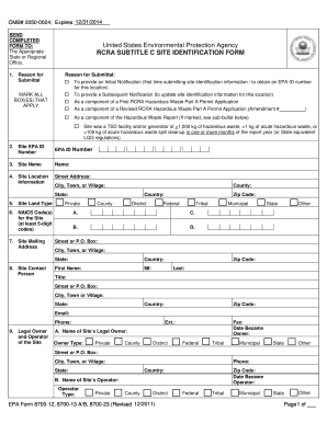 RCRA Hazardous Waste Part A Permit Application