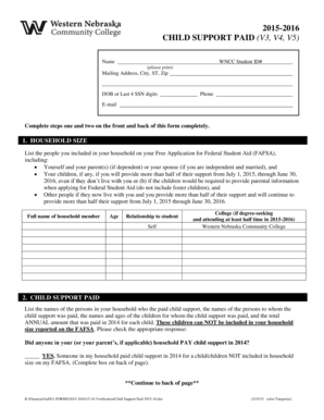 Child Support Paid Form