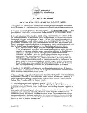 Nevada Fingerprint Request Form