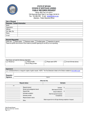 Nevada Public Records Request Form