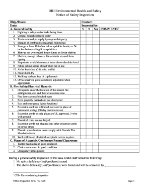 DRI Office Safety Inspection Form