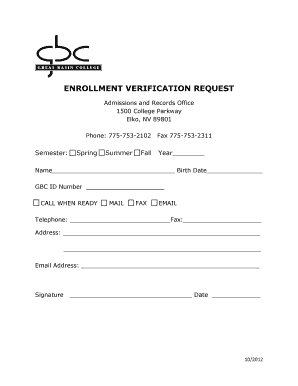 Enrollment Verification Request