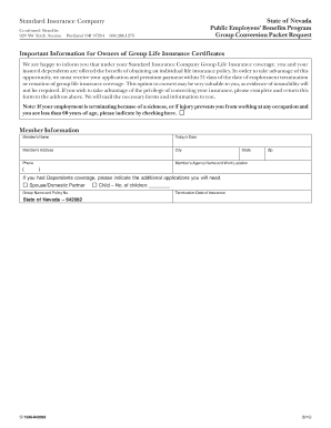 Group Life Insurance Conversion Request