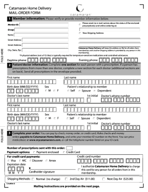 Catamaran Home Delivery Mail-Order Form