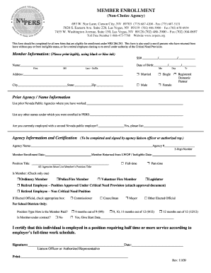 Nevada Public Employee Member Enrollment Form