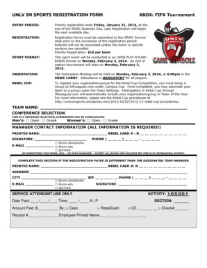 UNLV IM SPORTS REGISTRATION FORM XBOX FIFA Tournament - go unlv