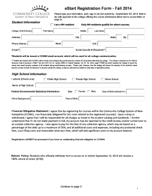 eStart Registration Form