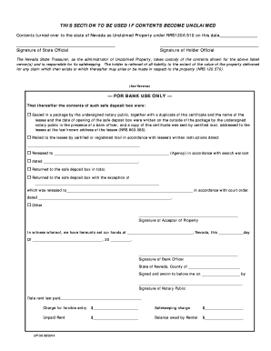 Nevada Unclaimed Property Release Form