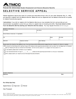 Selective Service Appeal Form
