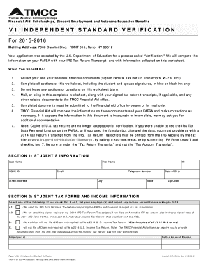 Independent Standard Verification Form