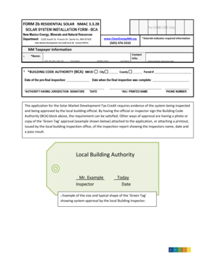 New Mexico Solar System Installation Form