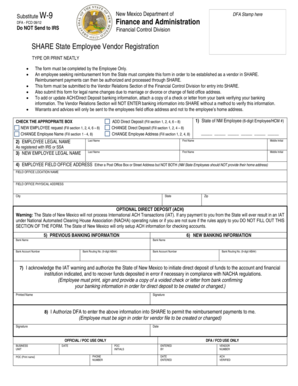 New Mexico SHARE State Employee Vendor Registration