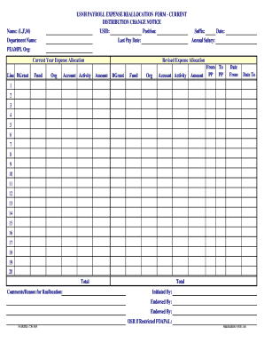 USNH Payroll Expense Reallocation Form