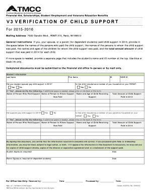 Verification of Child Support