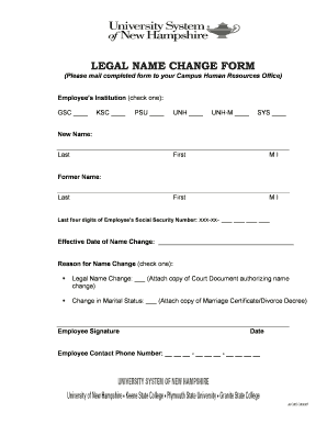 Legal Name Change Form