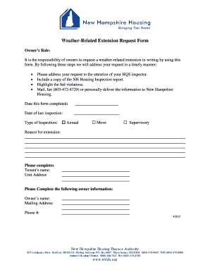 Weather-Related Extension Request Form