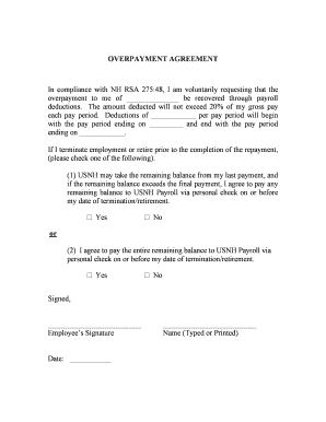 Overpayment Agreement