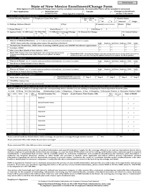 New Mexico Employee Benefits Enrollment Form
