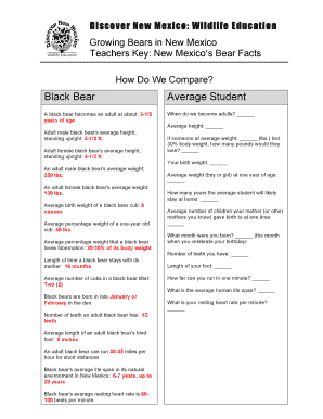 New Mexico Wildlife Education: Black Bear Facts