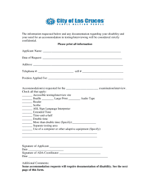 Disability Accommodation Request Form