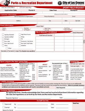Sport Field Request Application